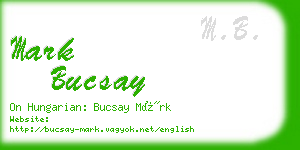 mark bucsay business card